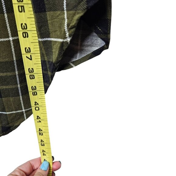 Torrid Womens Plaid Button-Down Long Shirt Dress Green Black Size 0 Holiday - Picture 8 of 10